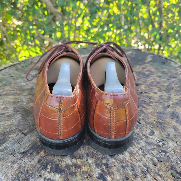 Vintage Stacy Adams Madison Cognac Cap-Toe Oxfords 9 M - Picture 8 of 9